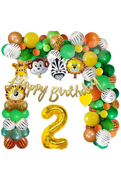 BİDOLUMUTLULUK Safari Temalı Doğum Günü Seti Parti Balon Kutlama Eğlence Asla...