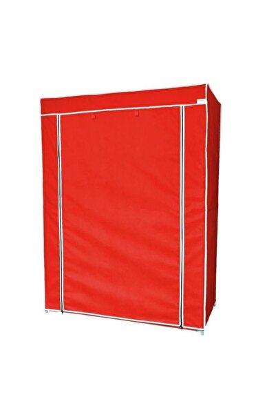 BurakBezDolap Çelik Profilli Yorgan Hurcu Bez Dolap Yüklük Gardırop Kırmızı