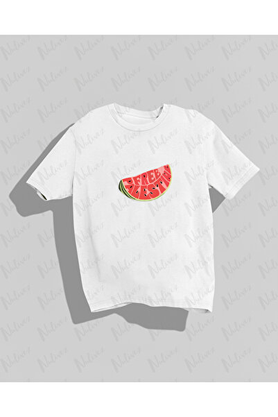 Nulivez جودة عالية - تي شيرت كبير الحجم مطبوع عليه البطيخ الفلسطيني المجاني ل...