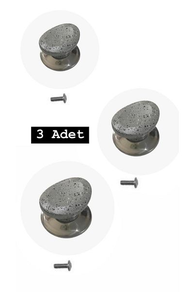 Doğuş Pazar 3Pcs Gray Lux - Bagalit Peak Glass Pot Lid Handle for All Pots