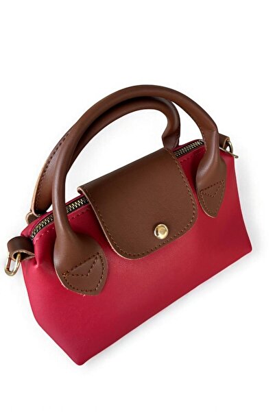 Melissa Boutique Women's Red Soft Leather Mini Size Long Strap 20X13X9 cm Hand and Shoulder Bag