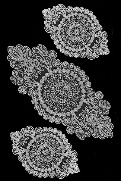 Çt Çeyizci Tekstil 3 Piece Living Room Coffee Table Set, Tablecloth 3 Piece Set