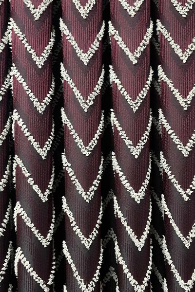 Cortibo Verona Patterned 1 to 3 Pleated Background Curtain Burgundy