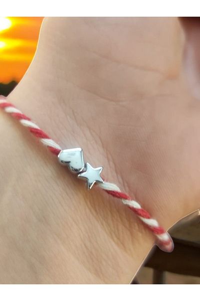 Feron accessories Marteniçka Heart and Star Gray Lucky Bracelet Set (2 Pieces)