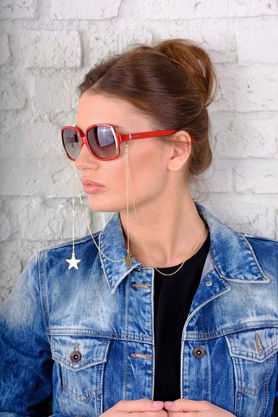 New Obsessions Palermo Gold Color Glasses Chain with Star Detail