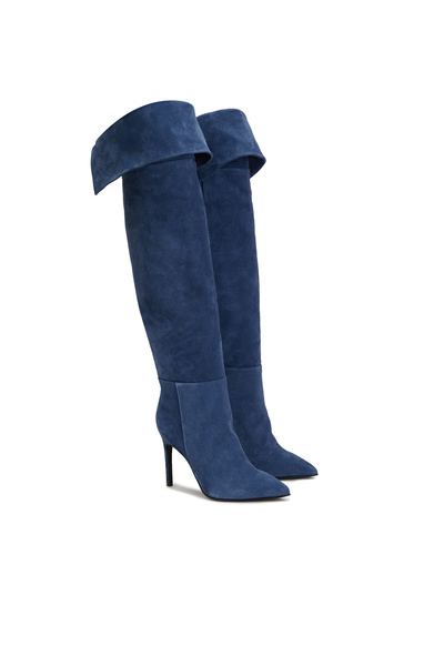 Network Mavi Kadın Süet Çizme