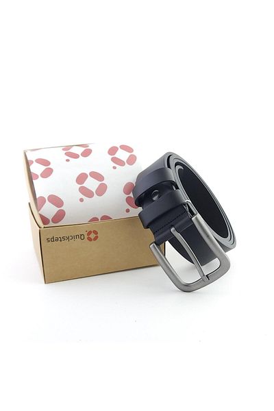 Quicksteps Qs2504 Black Genuine Leather Belt - Vegetal
