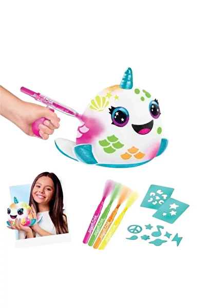 Canal Toys Airbrush Plush Neon Painting Set - Narval – Purple Box
