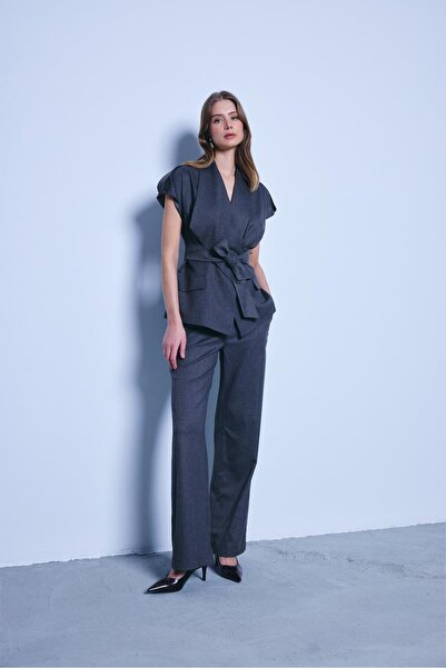 Muun YÜKSEK BEL GRİ PANTOLON