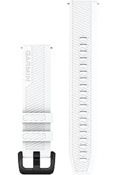 Garmin QUICK RELEASE BANDS (20 MM) WHITE WITH BLACK STAINLESS STEEL HARDWARE