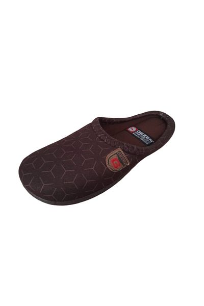 GEZER Men's Brown Striped Orthopedic Pvc Sole Indoor Daily Slippers