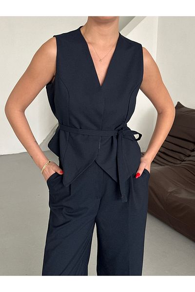 Laluvia Sötétkék Miranda mellény nadrág szett - 8456