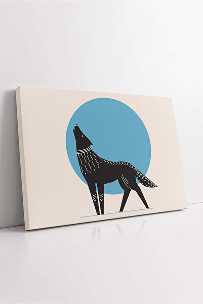 KOSS Dijital Lupul care cântărește în culoarea boemă albastră este simbolul turismului turcesc, modele minimaliste, pictură decorativă abstractă pe pânză