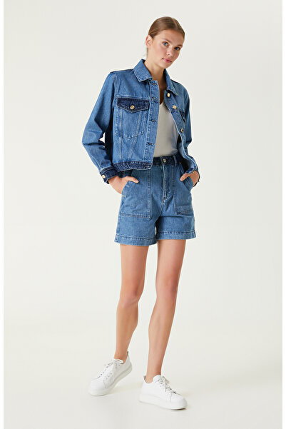 Network Mavi Denim Şort