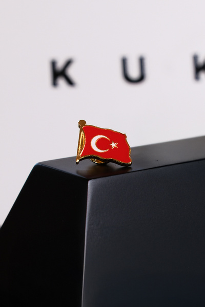 Kuker Madeni Eşya Türk Bayrağı Rozet