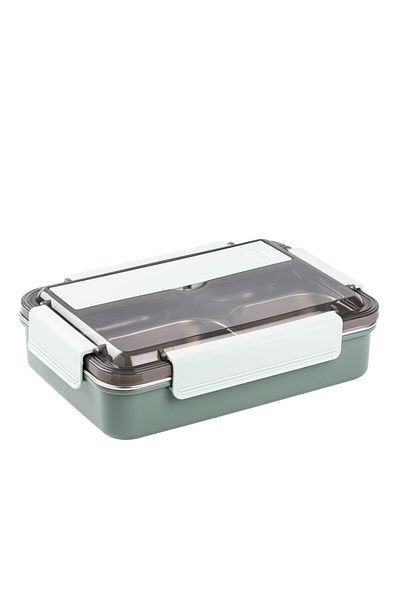 Tantitoni Tedemei Green Stainless Steel Spoon and Chopsticli Food Carriage Container 1L