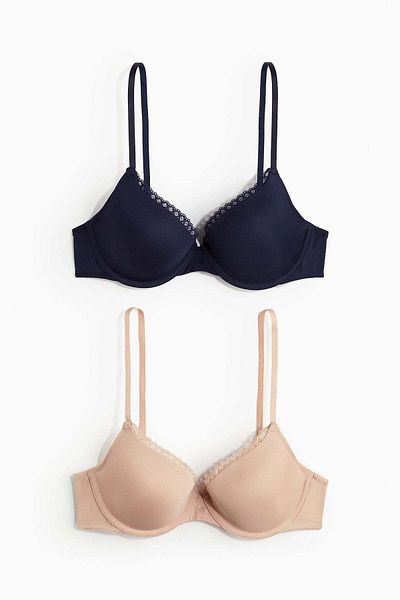 H&M 2-pack padded underwired microfibre bras