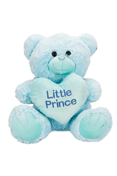 Puffy Friends Kalp Tutan Peluş Ayı 45 cm - Mavi