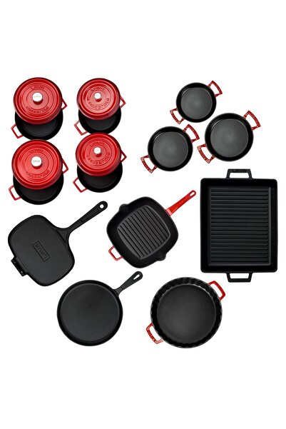 Lava Döküm 12x Trendy Serisi 17 Parça Tencere & Tava Seti