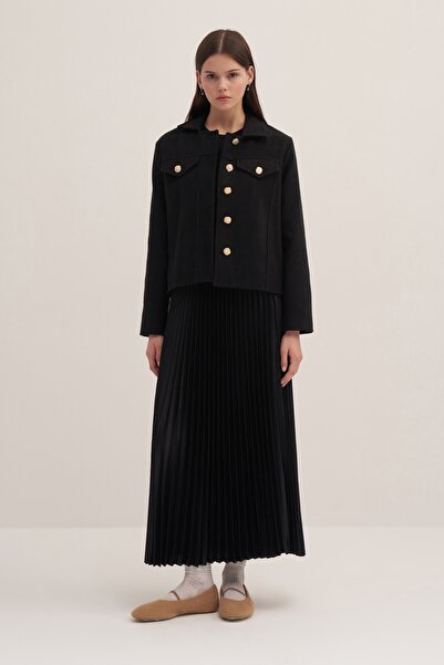 EBU Prive Fusta de damă plisată neagră