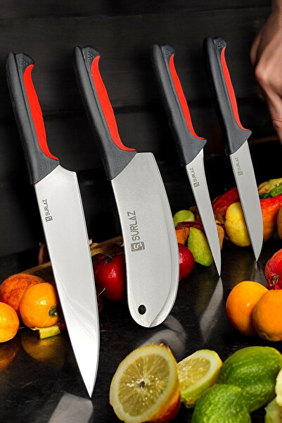 SürLaz Pro Şef Bıçak Seti 4 Parça Profesyonel Mutfak Bıçakları
