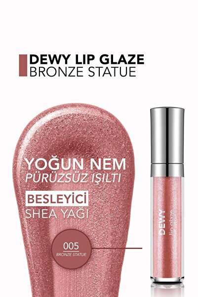 Flormar Besleyici Dudak Parlatıcısı - Dewy Lip Glaze - 005 Bronze Statue-8682536068093