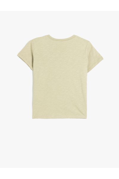 Koton Slogan Printed Short Sleeve Crew Neck Cotton T-Shirt