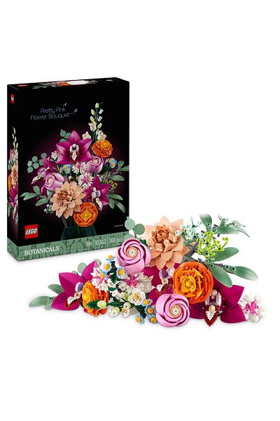 LEGO Botanicals Pink Flower Bouquet - Decorative Flower Set for Adults 10342 (749 P)