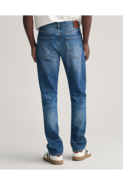 Gant Erkek Mavi Slim Fit Jean Pantolon