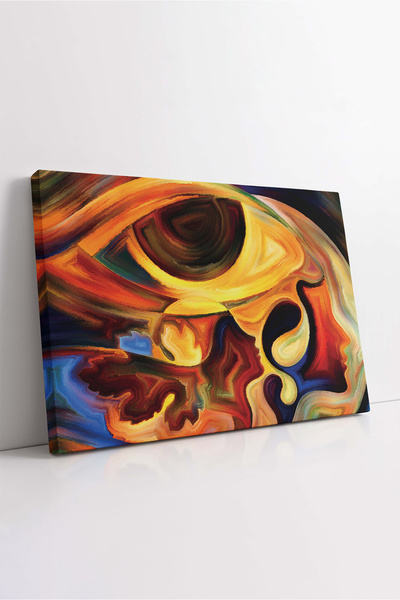 KOSS Dijital Αφηρημένα μικτά χρώματα Ανθρώπινες σιλουέτες και μάτια Διακοσμητ...