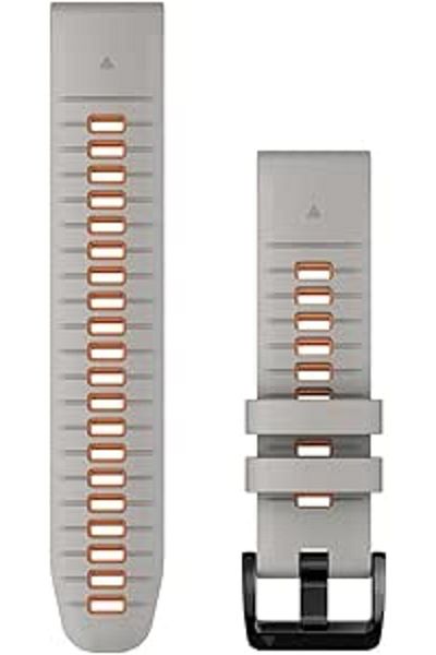 Garmin QUICKFIT 22 WATCH BANDS FOG GRAY/EMBER ORANGE SILICONE BAND
