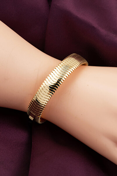 Bilezikci 14 Ayar Balıksırtı Altın Kelepçe Bileklik