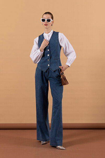 Stilife Синій двоколірний джинсовий комплект