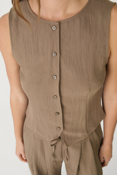 Stradivarius Textured top with buttons