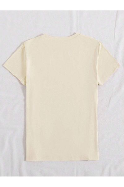 MODARİCH Roma Italiană Orașul Etern - Tricou cu mânecă scurtă cu imprimeu oversize bej