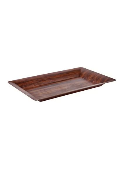 Generic Luxury Plastic Serving plate wooden color 55X33 CM