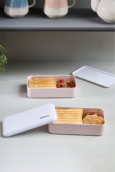 Karaca Alesta 2 Layer Compartment Lunch Box with Lid / Food Carry / Storage Box Powder