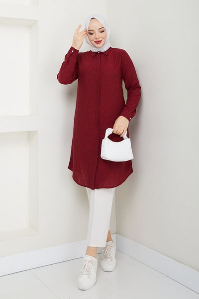Kirazgym Linen Fabric Long Shirt Tunic
