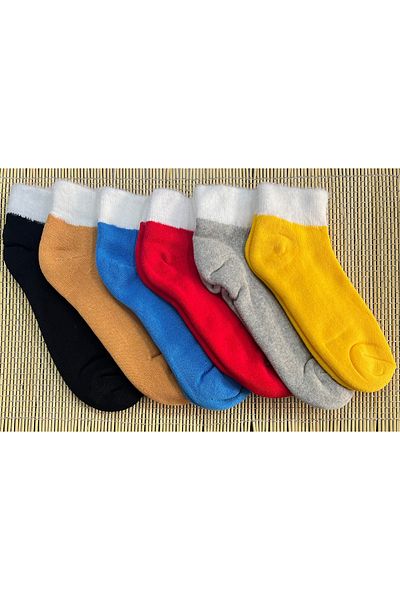 Leement socks Дамски къси хавлиени чорапи Anch Plush Yarn, цветни, 6 чифта