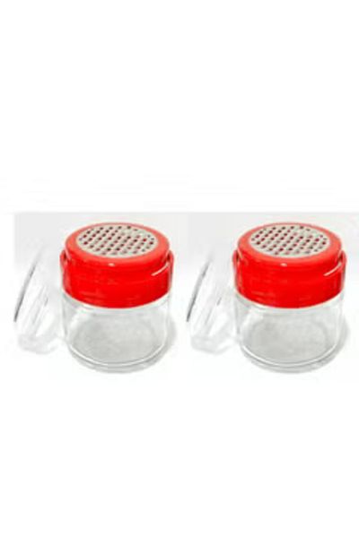 Qlüx Stainless Steel Grater With Glass Jar 300 ML and Plastic Cover 2 Pcs Set