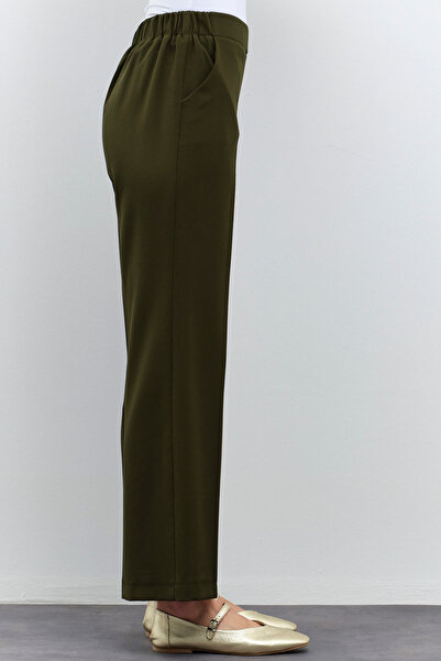Tuğba Beli Lastikli Culotte Pantolon - Haki
