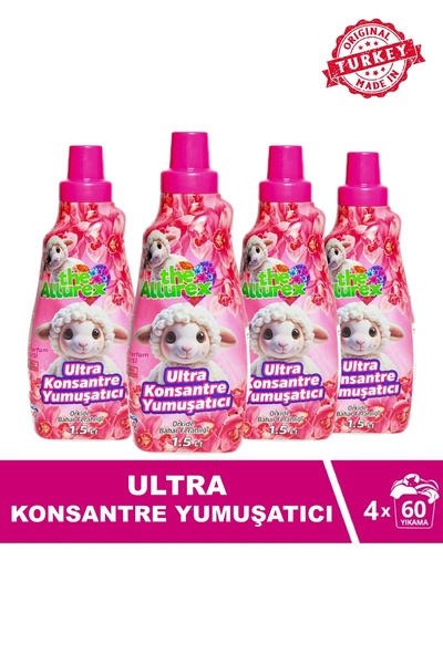 The Allurex Ultra Konsantre Yumuşatıcı 1500 ml Orkide Bahar Ferahlığı 4 Lü