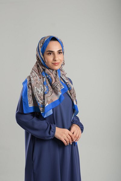 Giverny Ethnic Indigo Pattern Βαμβακερό σάλι - Cut Fiber, Ψηφιακή εκτύπωση 202122 _34