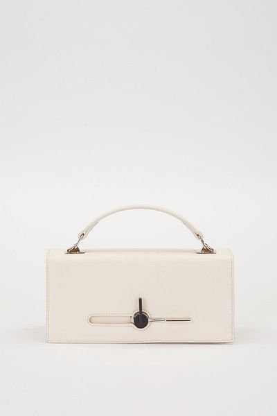 Levidor Cream Flip Lock Shoulder Bag