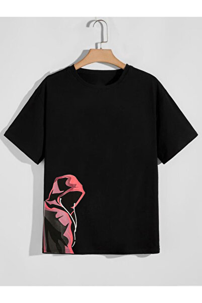 Ramer Tricou negru unisex oversize cu imprimeu Hoț