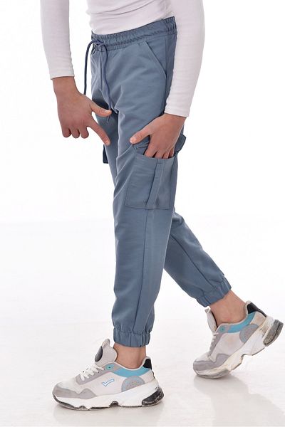 MORE KIDS Pantaloni de sport sezonieri din două fire cu buzunare cargo