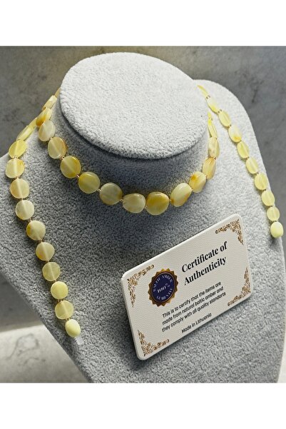 Alturki Tesbih Şifa Kaynağı Özel Tasarım Kadın Damla Kehribar Kolye Unisex