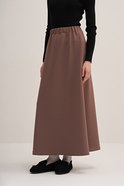 EBU Prive Dark Mink Women's Scuba A-Line Skirt