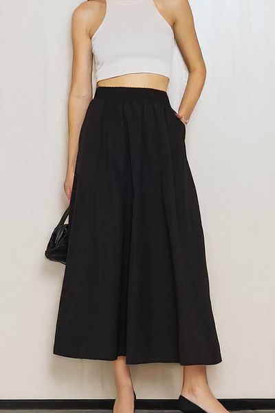 Meyz Țesătură Poplin Buzunar Filet 90cm Fusta Lungă Necăptușită