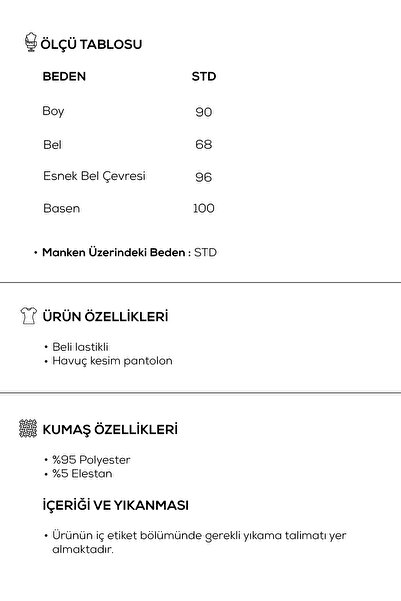 EBU Prive Kadın Scuba Havuç Pantolon Siyah